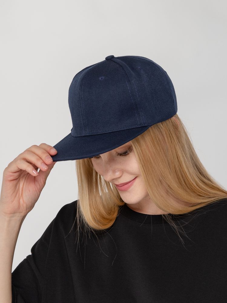Бейсболка Snapback с прямым козырьком, темно-синяя-2