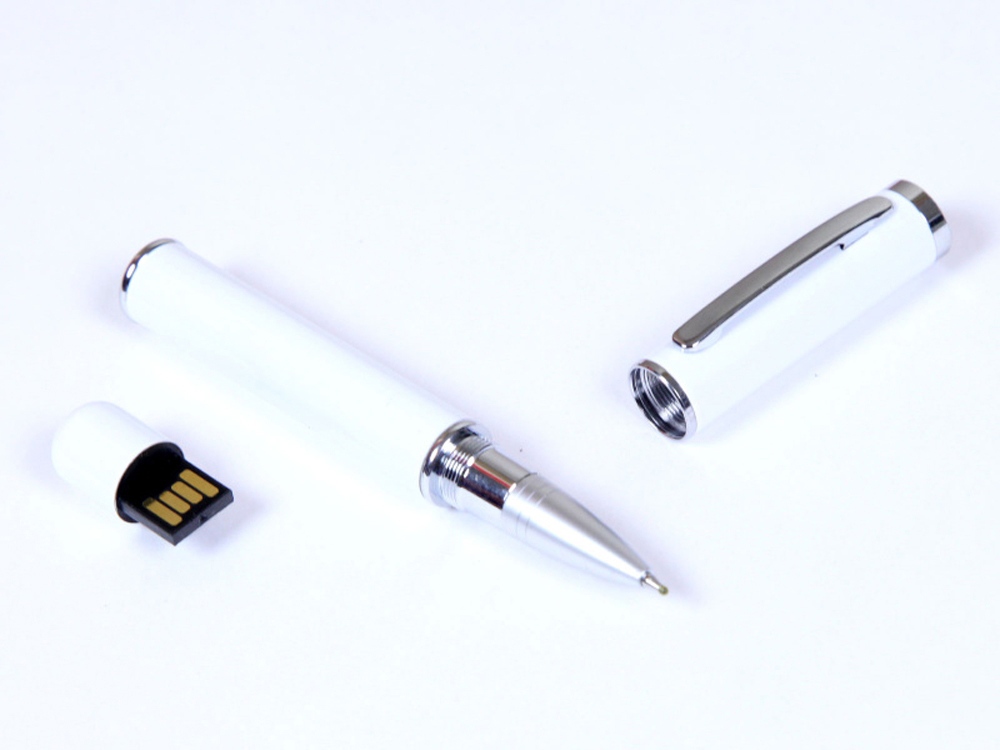 USB-флешка на 8 Гб в виде ручки с мини чипом, белый-0
