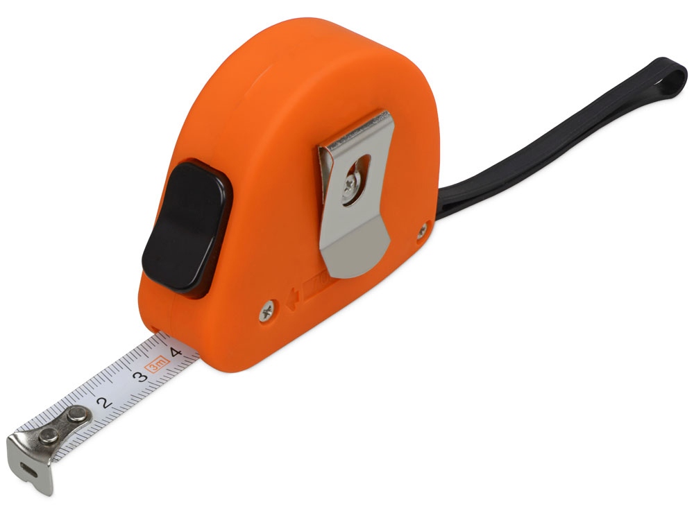 Рулетка 3м Meter, софт-тач, оранжевый-1
