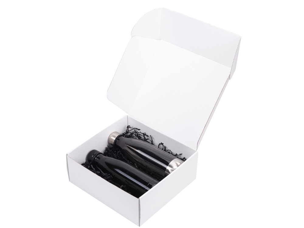 Подарочный набор с термосом и бутылкой Bottle set, черный-1