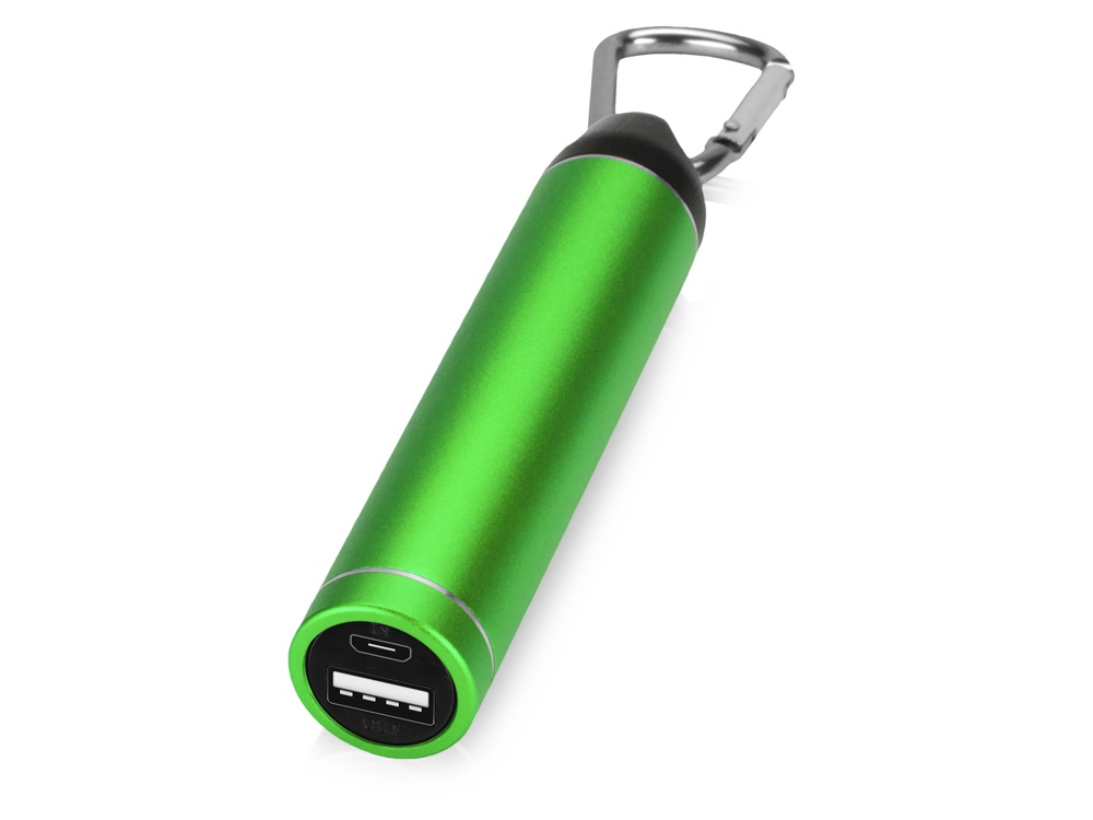 Портативное зарядное устройство Марс с карабином, 2600 mAh, зеленый-0
