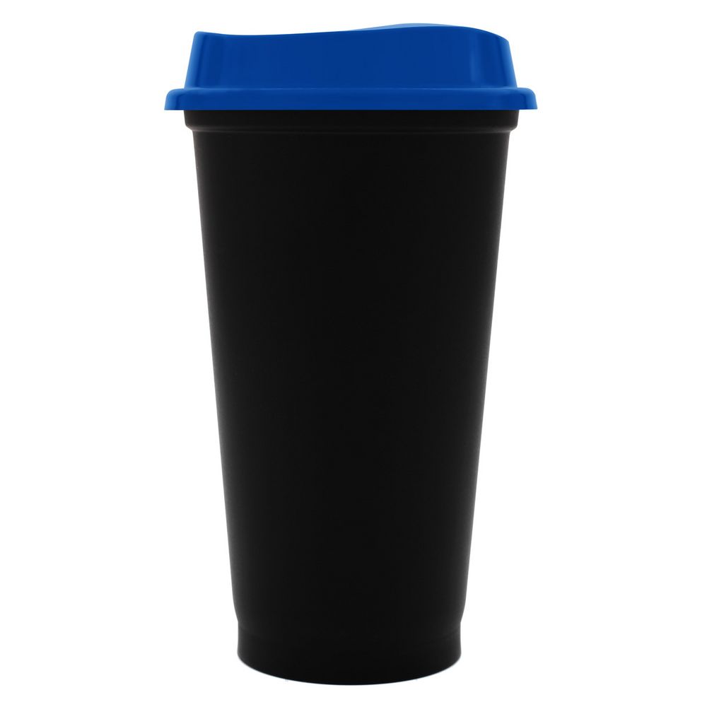 Стакан с крышкой Color Cap Black, черный с синим-1