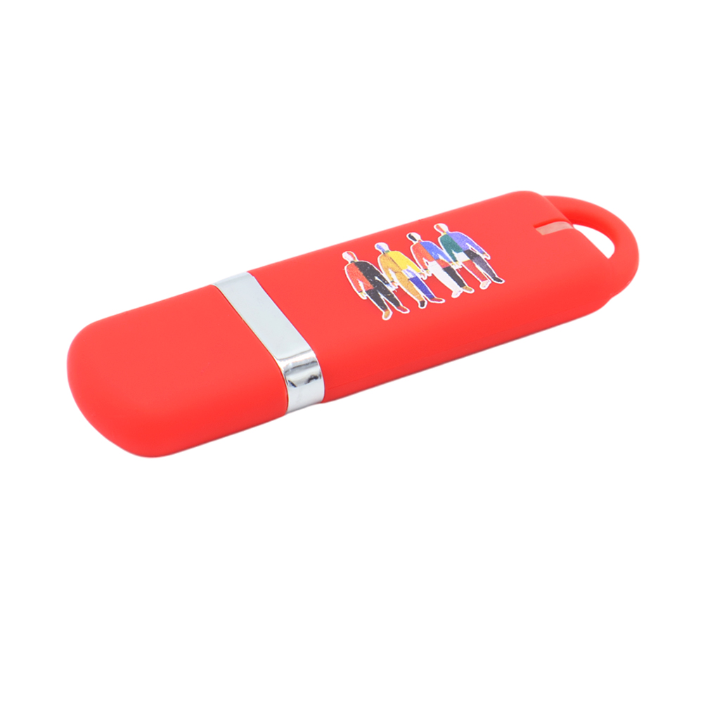Флешка Shape с покрытием Софт Тач, Красный-2