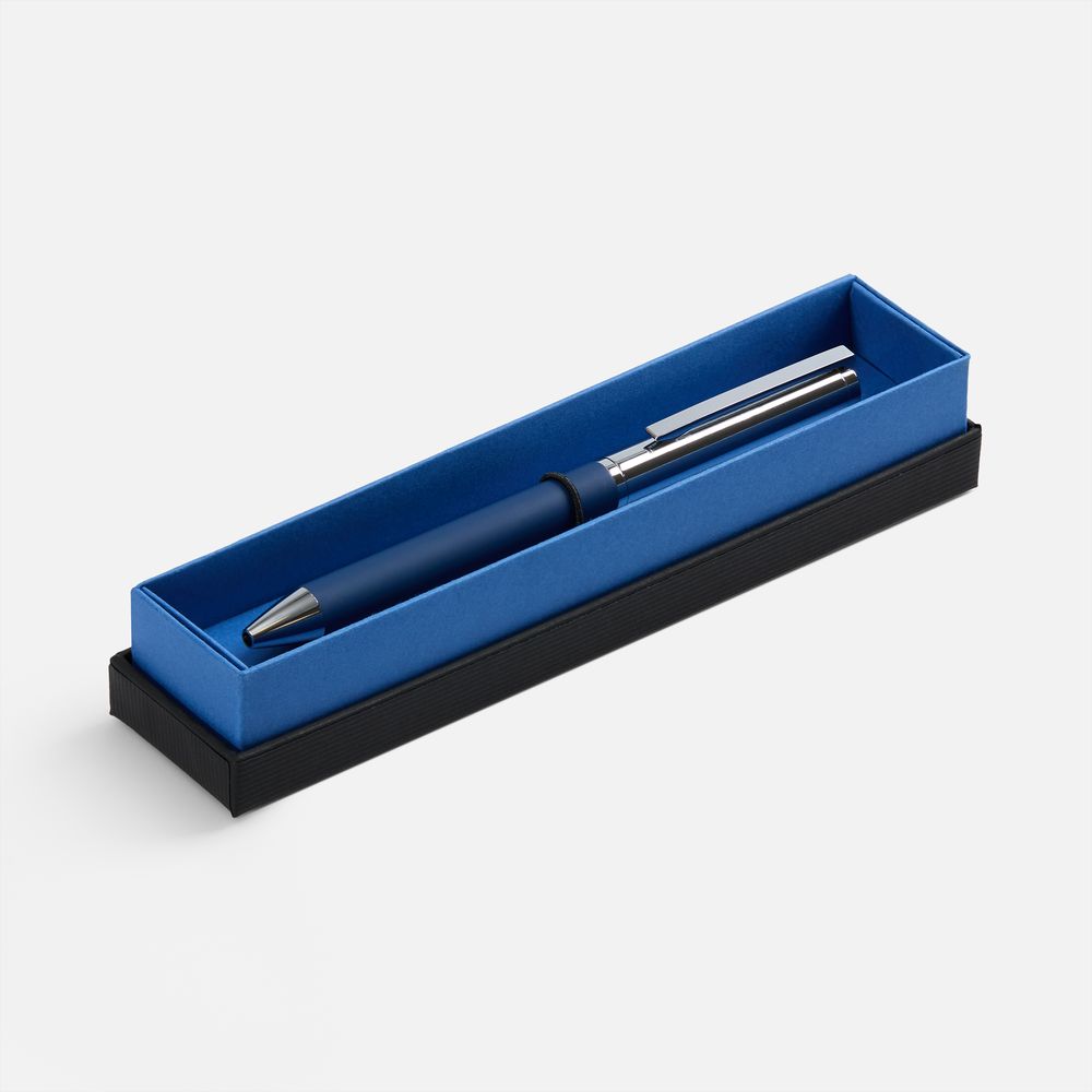 Ручка шариковая Eyeshot Soft Touch в футляре, темно-синяя-1
