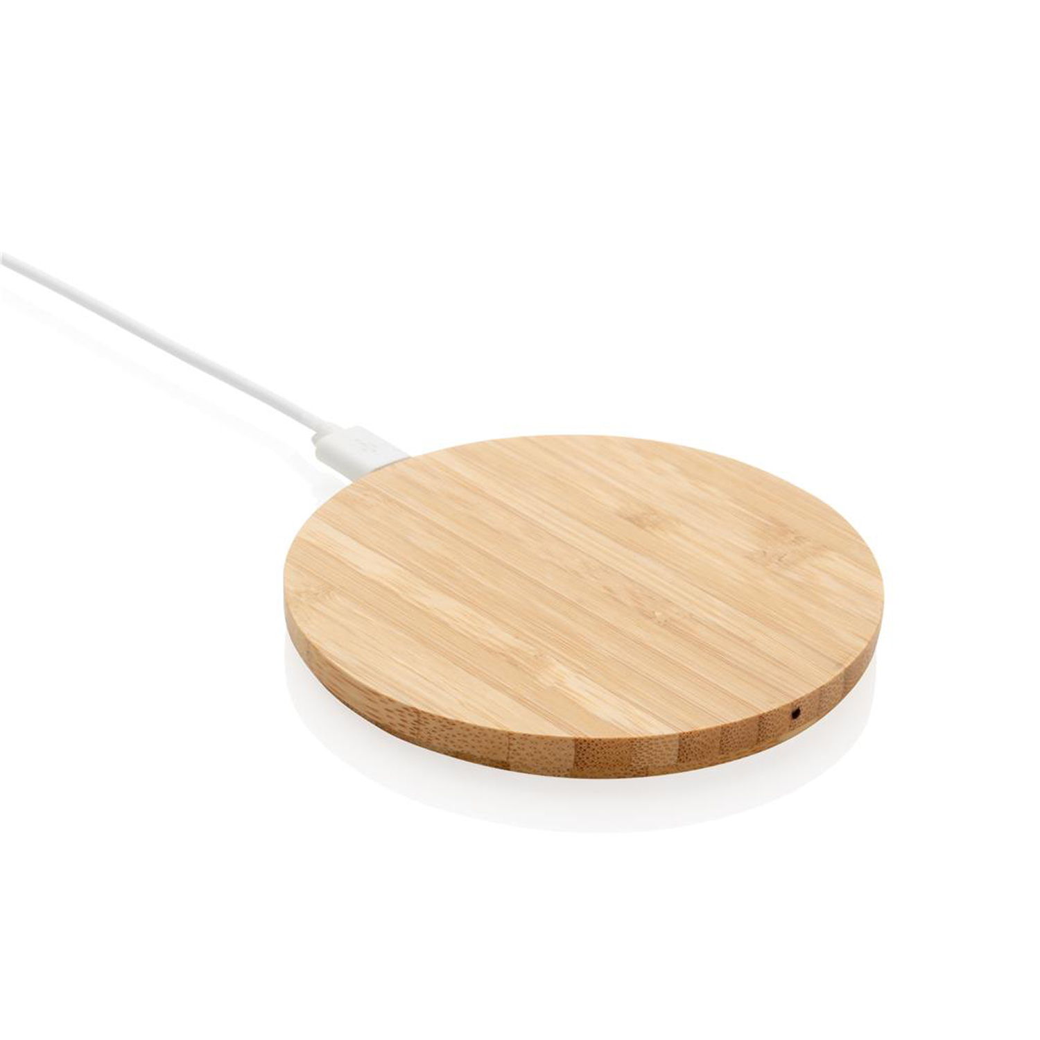 Круглая док-станция Bamboo FSC® для беспроводной зарядки, 5 Вт-0