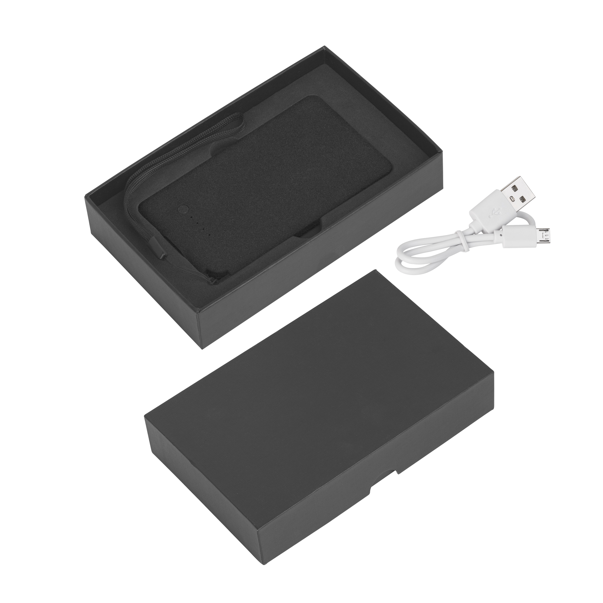 Зарядное устройство "Камень" с покрытием soft grip, 4000 mAh в подарочной коробке, черный #-3
