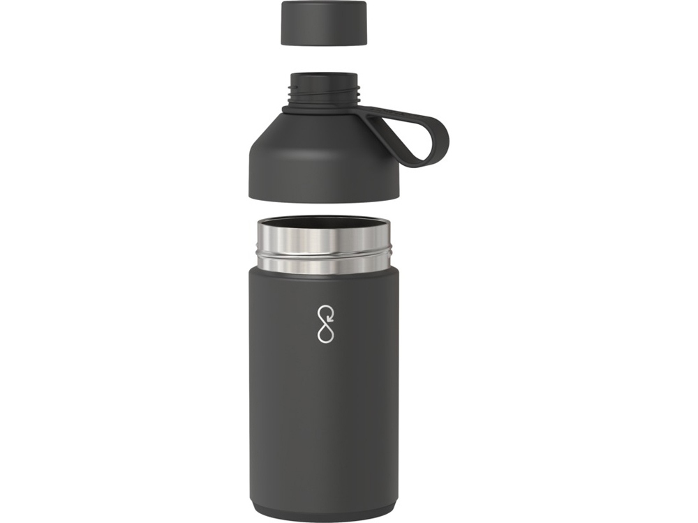Бутылка для воды Ocean Bottle с вакуумной изоляцией объемом 750 мл, сплошной черный-4