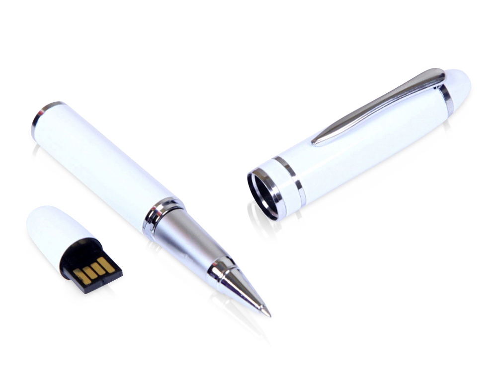 USB-флешка на 64 ГБ в виде ручки с мини чипом, белый-0