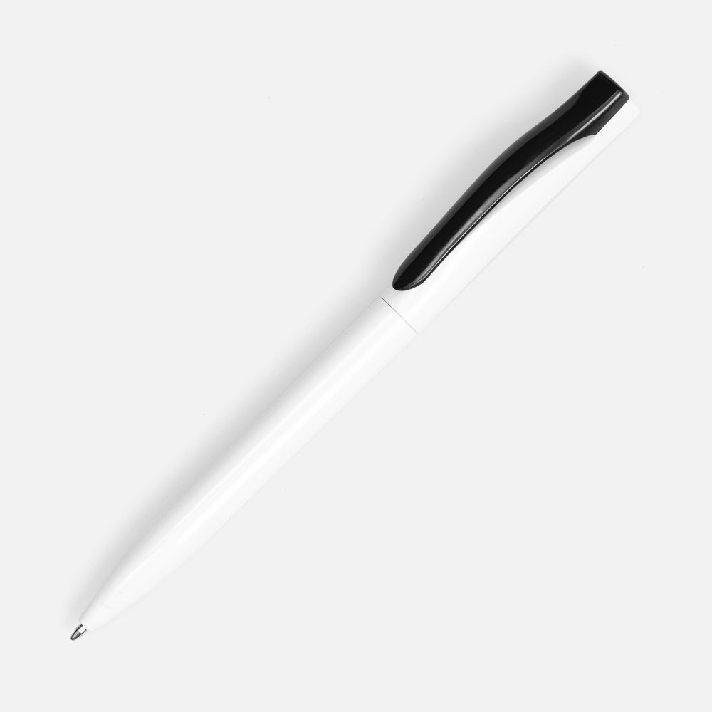 Ручка шариковая Pin, белая с черным-1
