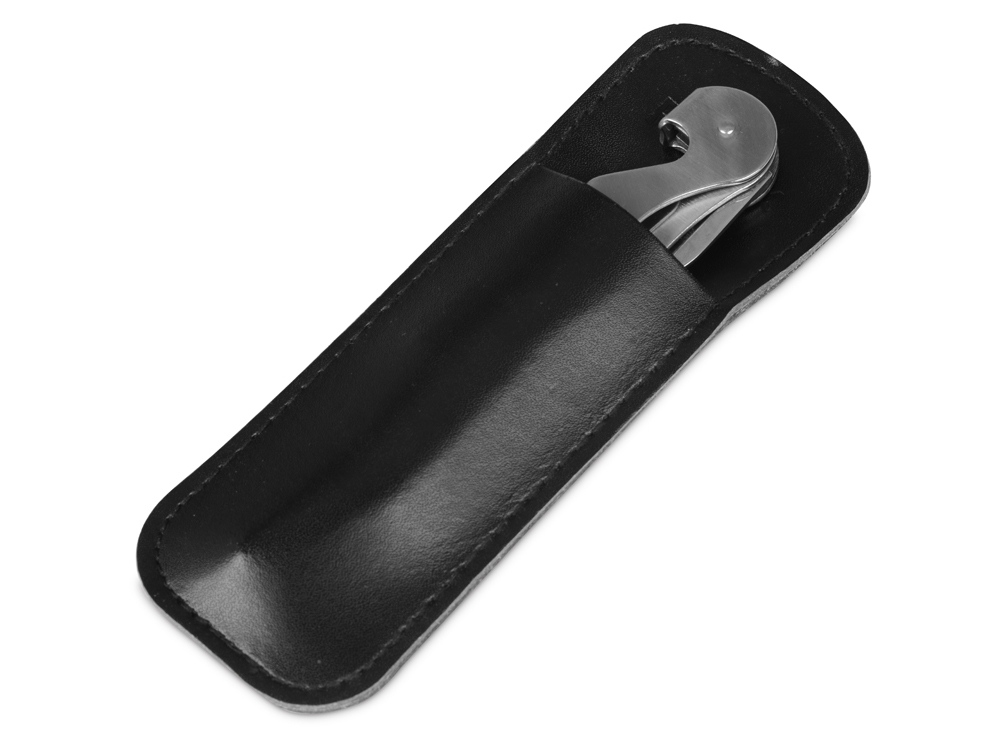 Футляр для штопора из искусственной кожи Corkscrew Case, черный-0