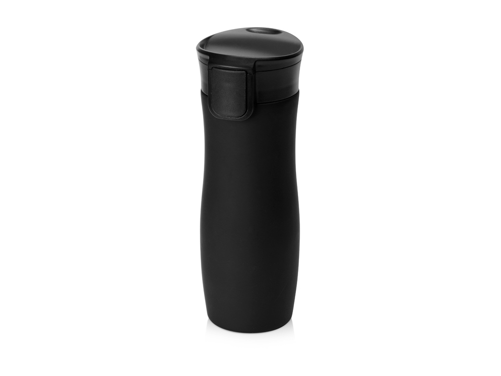 Вакуумная термокружка с кнопкой Streamline, Waterline, soft-touch, черный-0