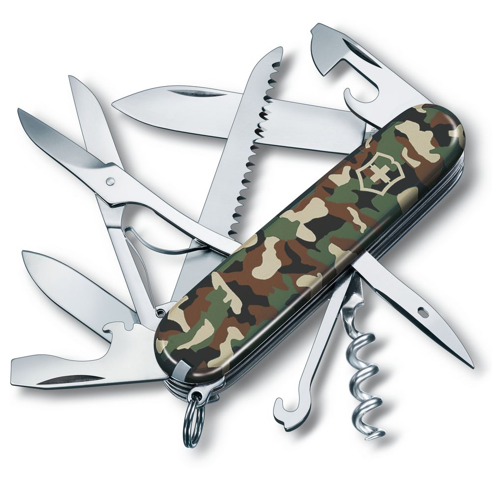 Нож перочинный Huntsman 91, зеленый камуфляж-0