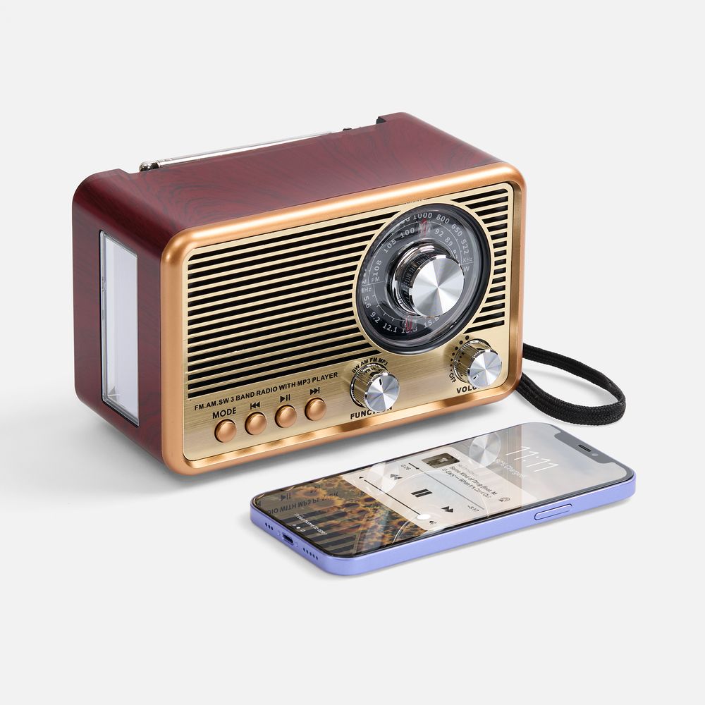 Bluetooth-колонка с радио Listenberg, коричневая-3