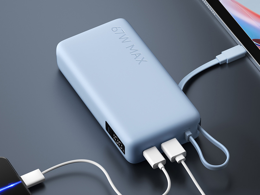 Внешний аккумулятор со встроенным кабелем Xiaomi 67W Power Bank 20000 (Integrated Cable) Ice Blue-8