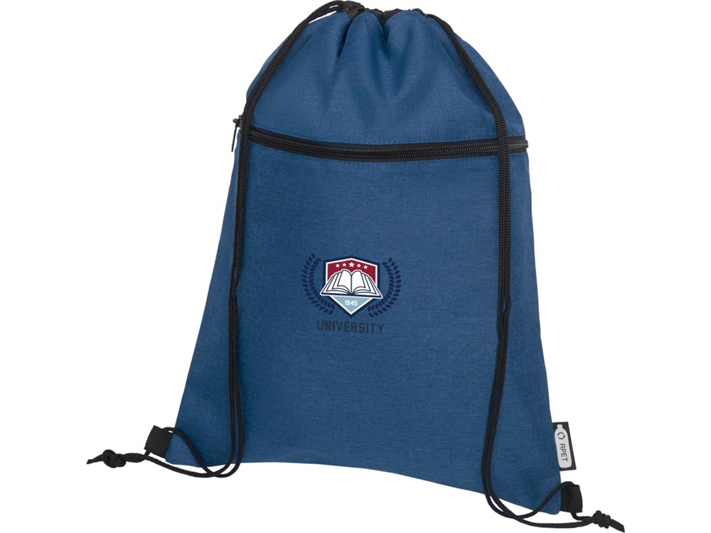 Рюкзак со шнурком Ross из переработанного ПЭТ, heather navy-5