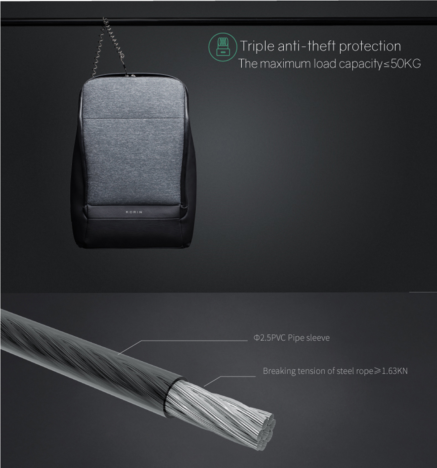 Рюкзак KORIN FlexPack Pro 47х34х18 см, черный-24