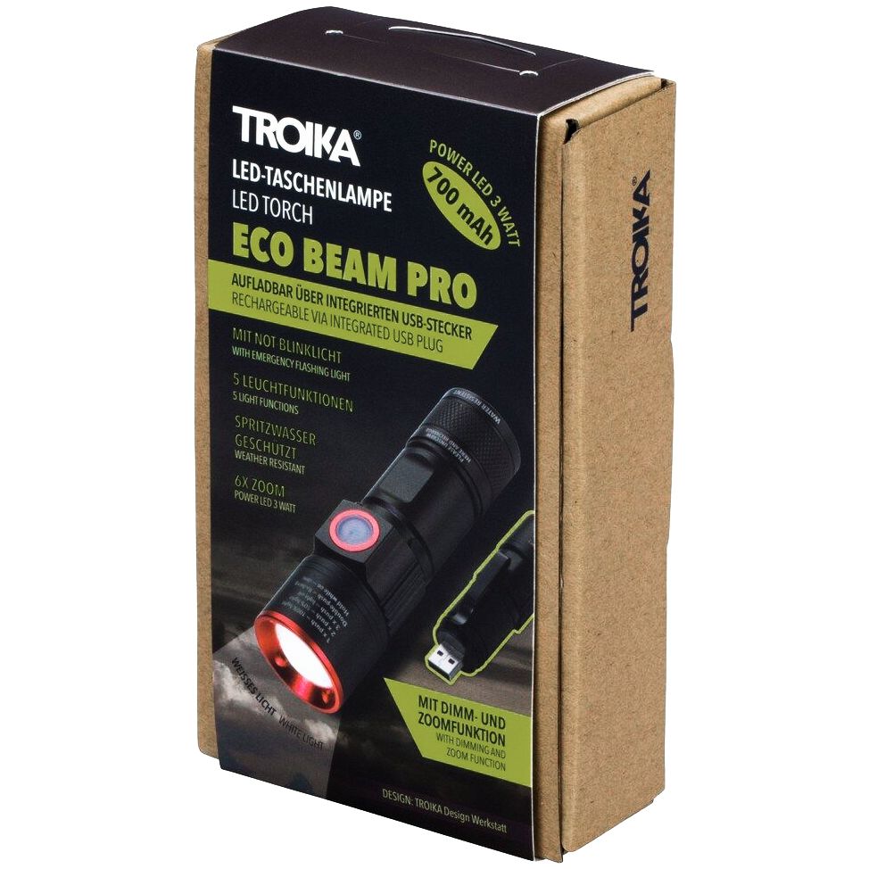 Аккумуляторный фонарик Eco Beam Pro, черный-2