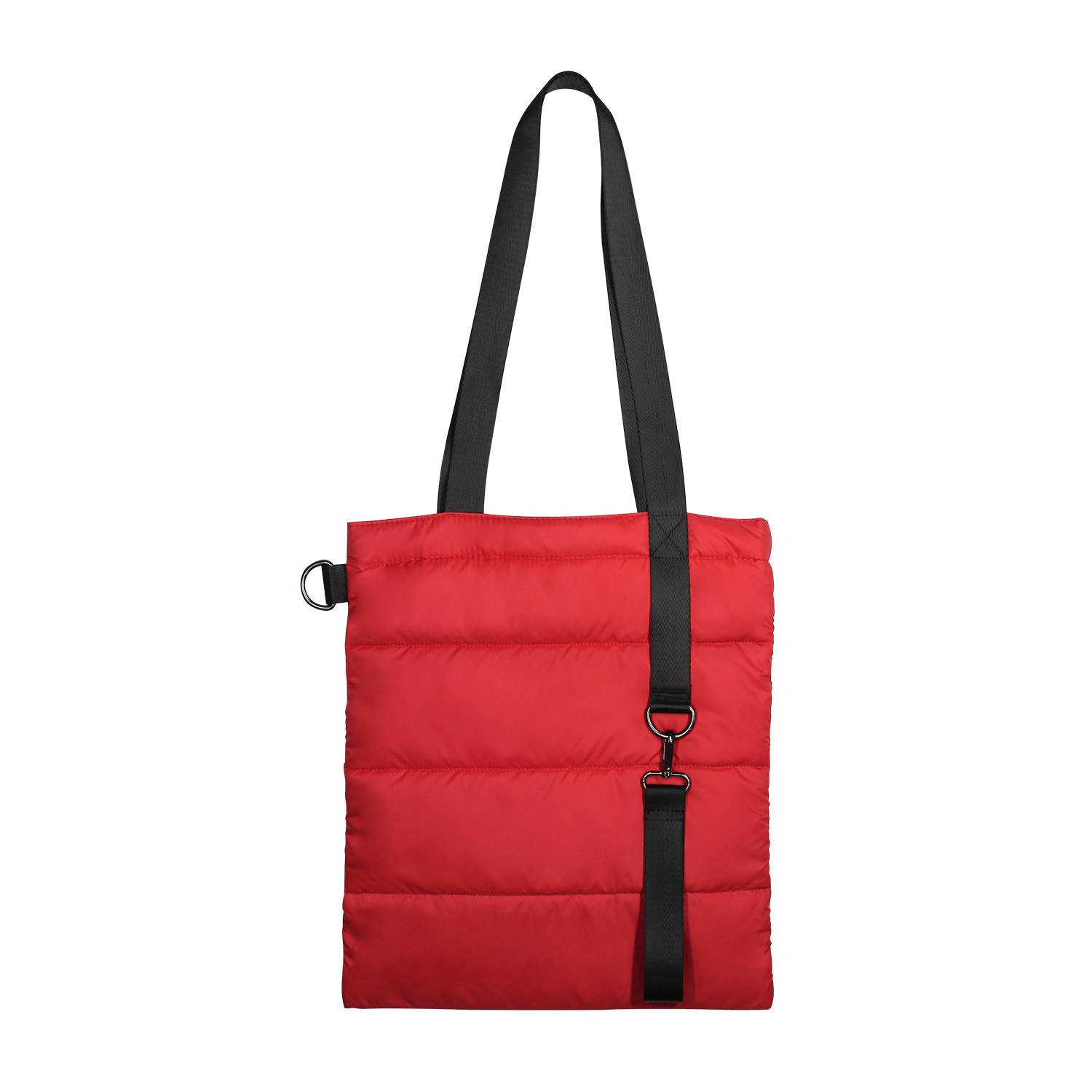 Шоппер Superbag Bubble, стёганый, с магнитной кнопкой (красный с чёрным)-2