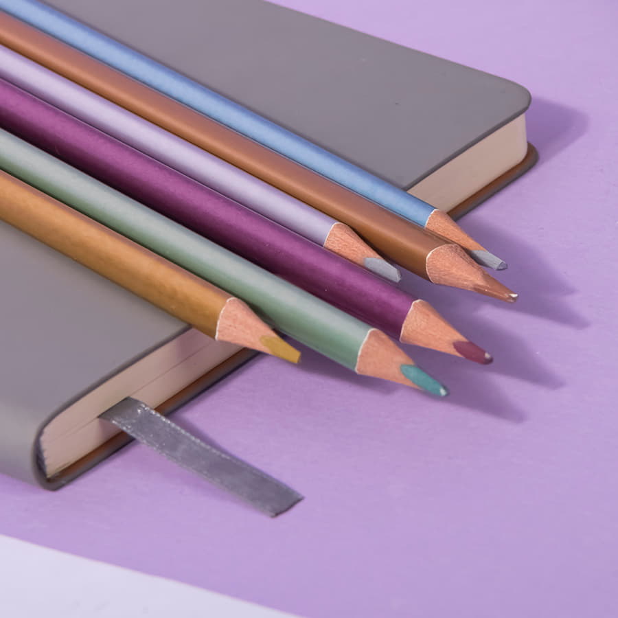 Цветные карандаши METALLIC, 6 цветов, бежевый-3