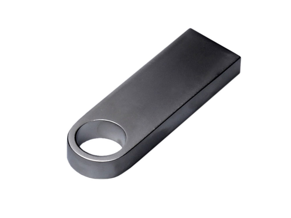 USB 2.0-флешка на 4 Гб с мини чипом и круглым отверстием, серебристый-2