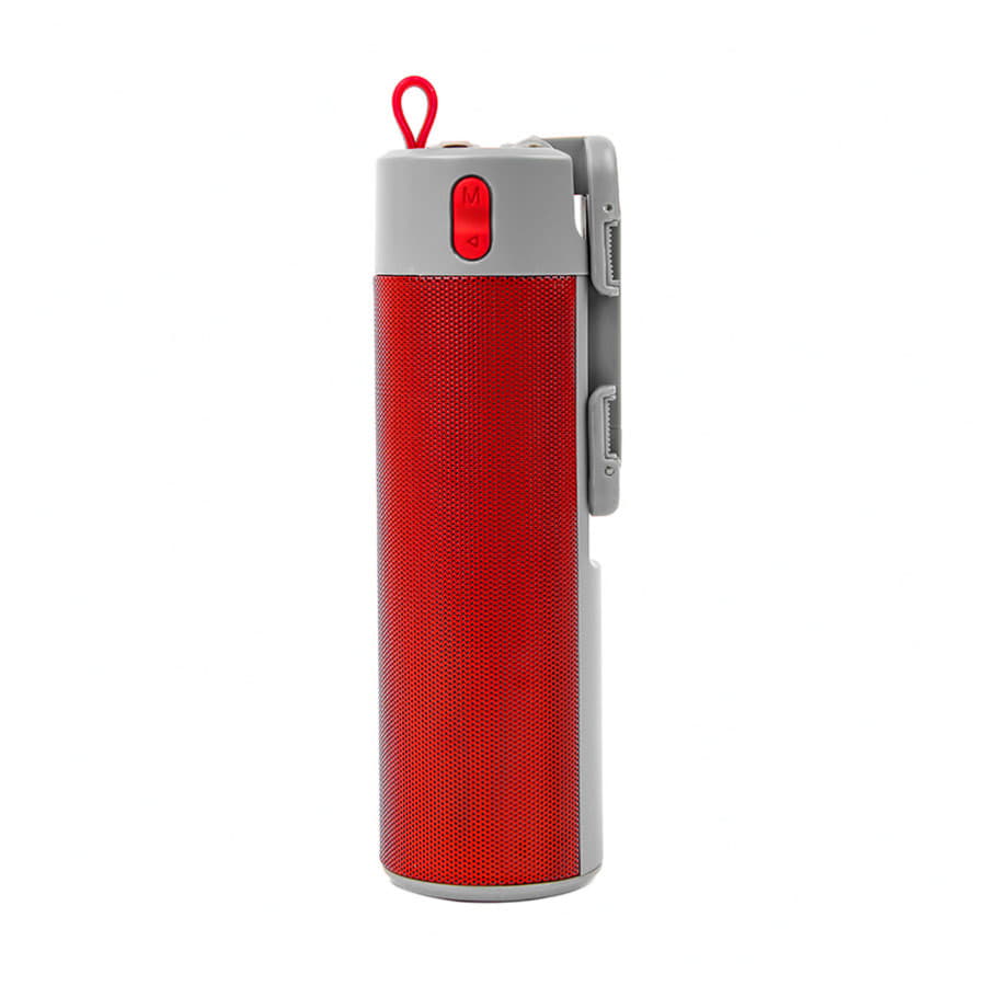 Bluetooth колонка TURBO TUBE с зарядным устройством (2000mAh) и моноподом , красный, серый-4