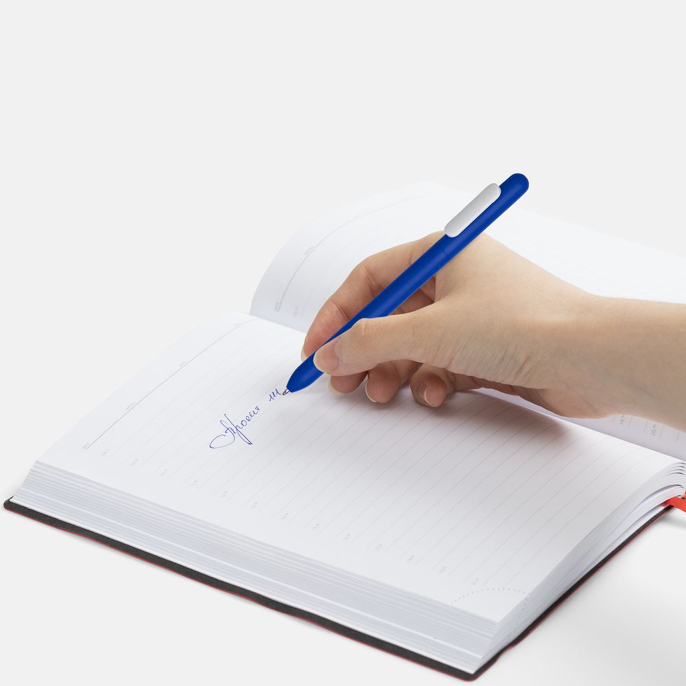 Ручка шариковая Swiper Soft Touch, синяя с белым-3