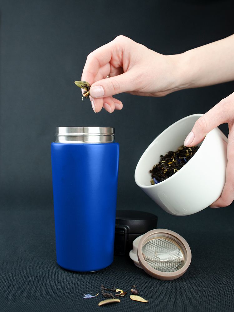Термостакан с ситечком No Leak Infuser, синий-3