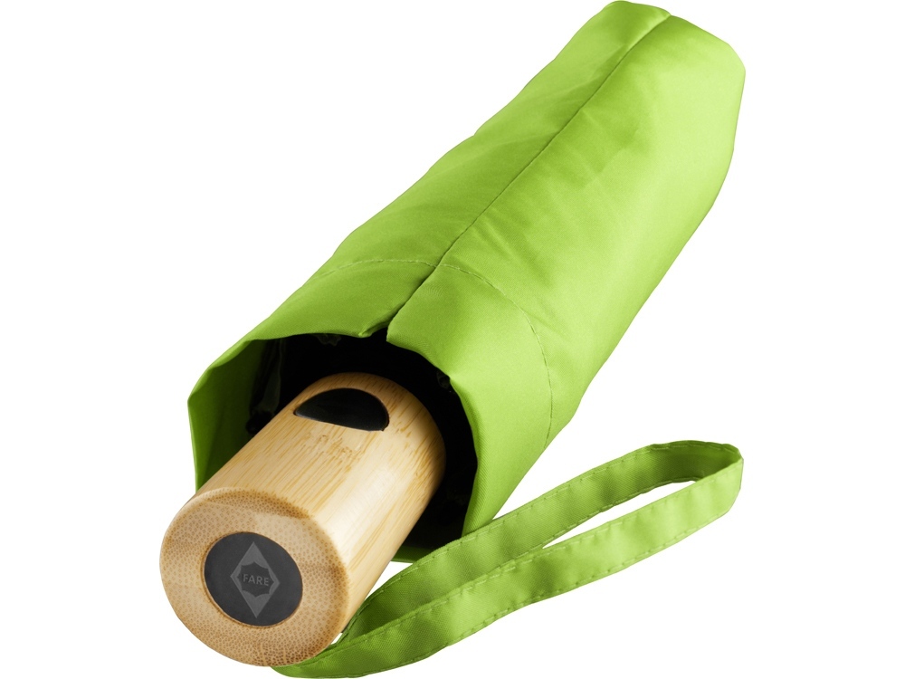 Зонт складной 5429 ÖkoBrella из бамбука, полуавтомат, лайм-7