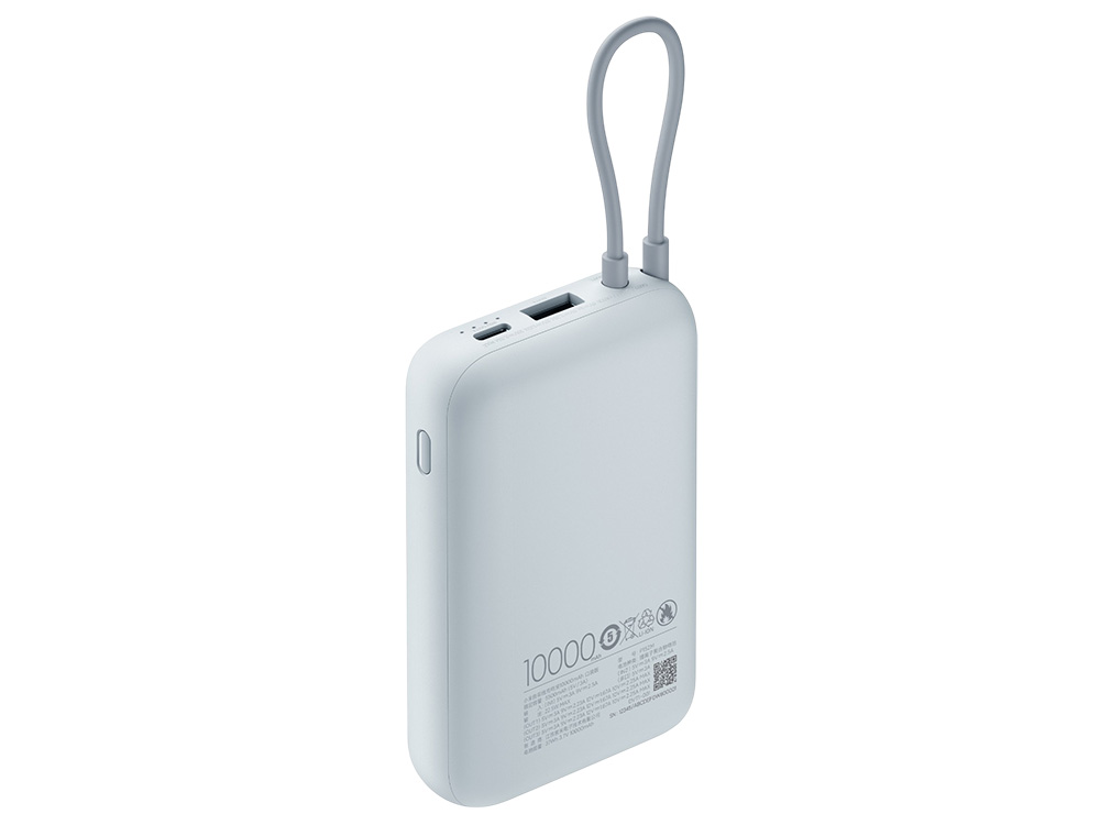 Внешний аккумулятор со встроенным кабелем Mi Power Bank 10000mAh (Integrated Cable) Ice Blue GL-4
