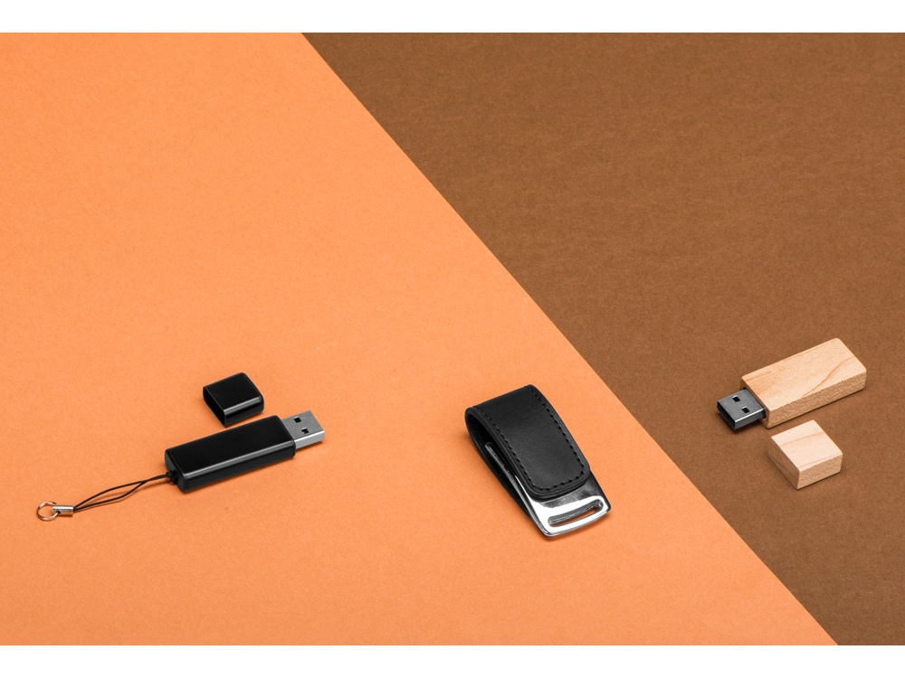 Флеш-карта USB 2.0 16 Gb Woody с магнитным колпачком, натуральный-3
