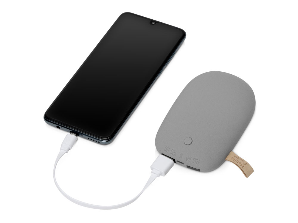 Внешний аккумулятор в форме камня Stone, 7800 mAh, серый-1