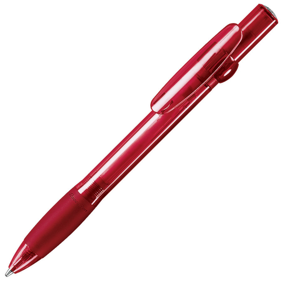 ALLEGRA LX, ручка шариковая с грипом, прозрачный красный, пластик, ярко-красный-0