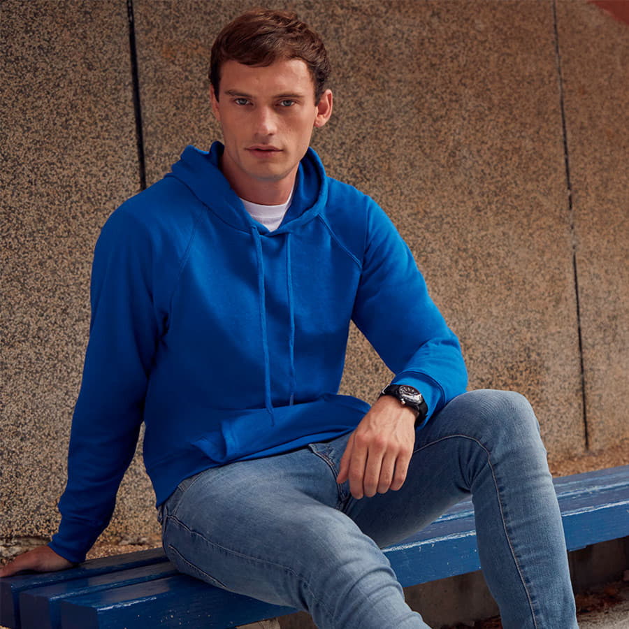 Толстовка без начеса LIGHTWEIGHT HOODED SWEAT 240, красный-3