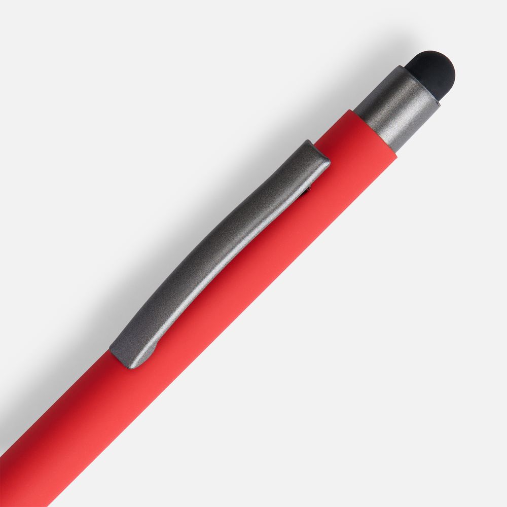 Ручка шариковая Atento Soft Touch со стилусом, красная-1