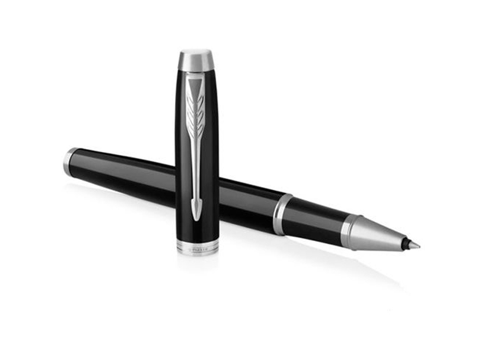 Ручка роллер Parker IM Core Black CT, черный/серебристый-3