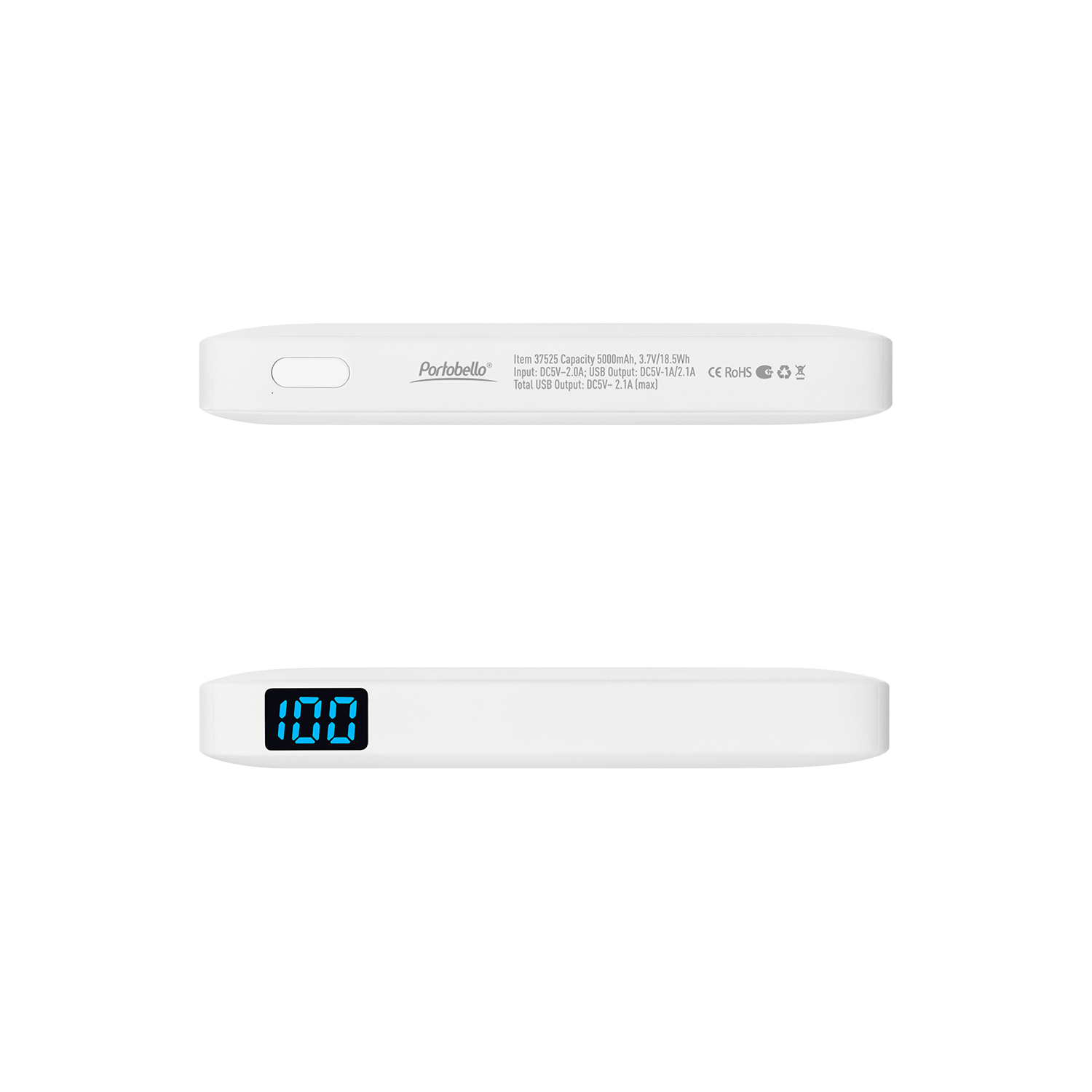 Внешний аккумулятор с подсветкой Анкор (Ancor) 5000 mAh, белый-4