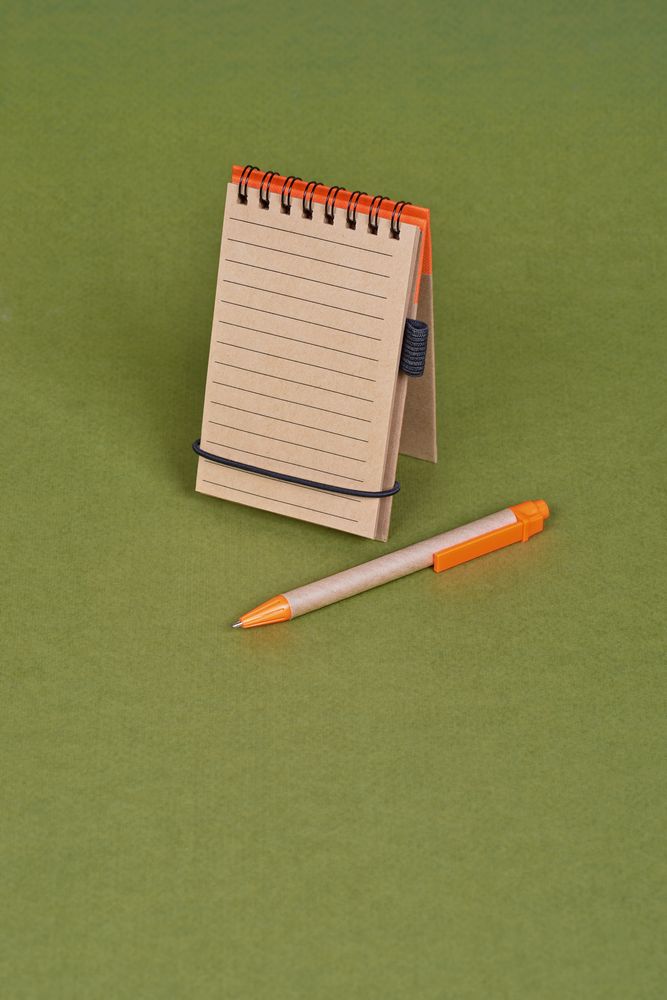 Блокнот на кольцах Eco Note с ручкой, черный-3