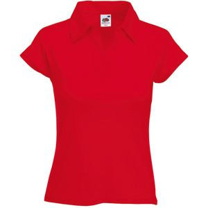 Поло женское LADY-FIT RIB POLO 220, ярко-красный-0
