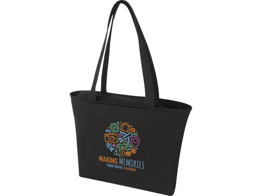 Weekender эко-сумка из переработанного материала Aware™ плотностью 500 г/м² - Черный-5