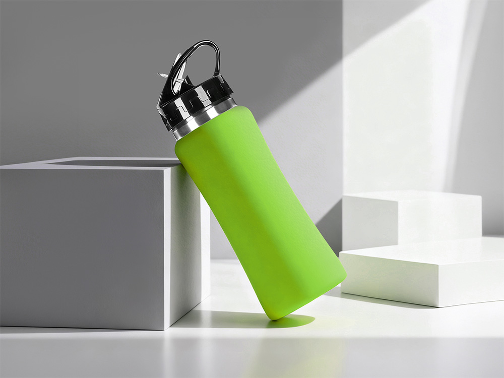 Подарочный набор с бутылкой для воды и повербанком С1, 5000 mAh, зеленое яблоко-4