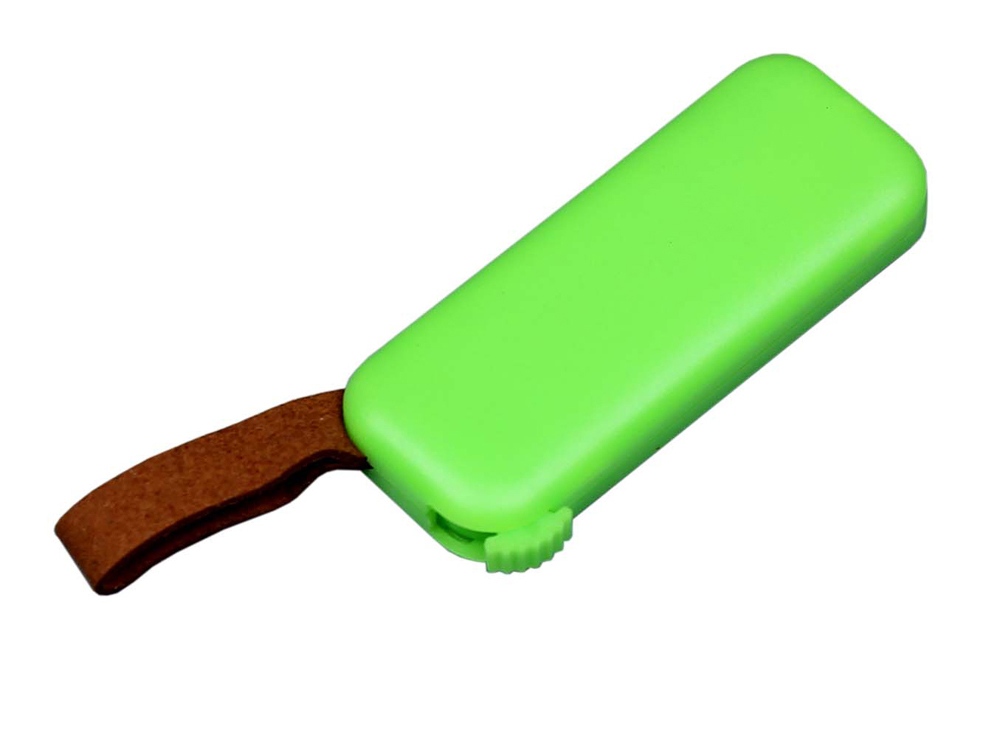 USB-флешка промо на 64 Гб прямоугольной формы, выдвижной механизм, зеленый-1