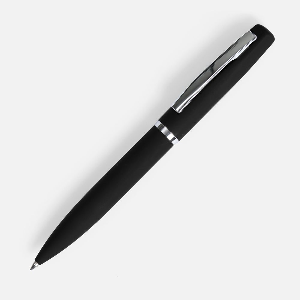 Ручка шариковая Bolt Soft Touch, черная-0