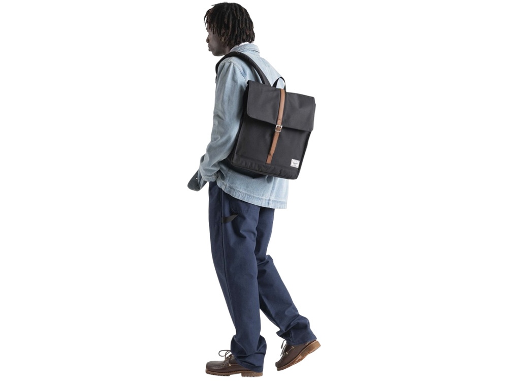 Herschel City рюкзак из переработанного материала объемом 16 л - сплошной черный-3