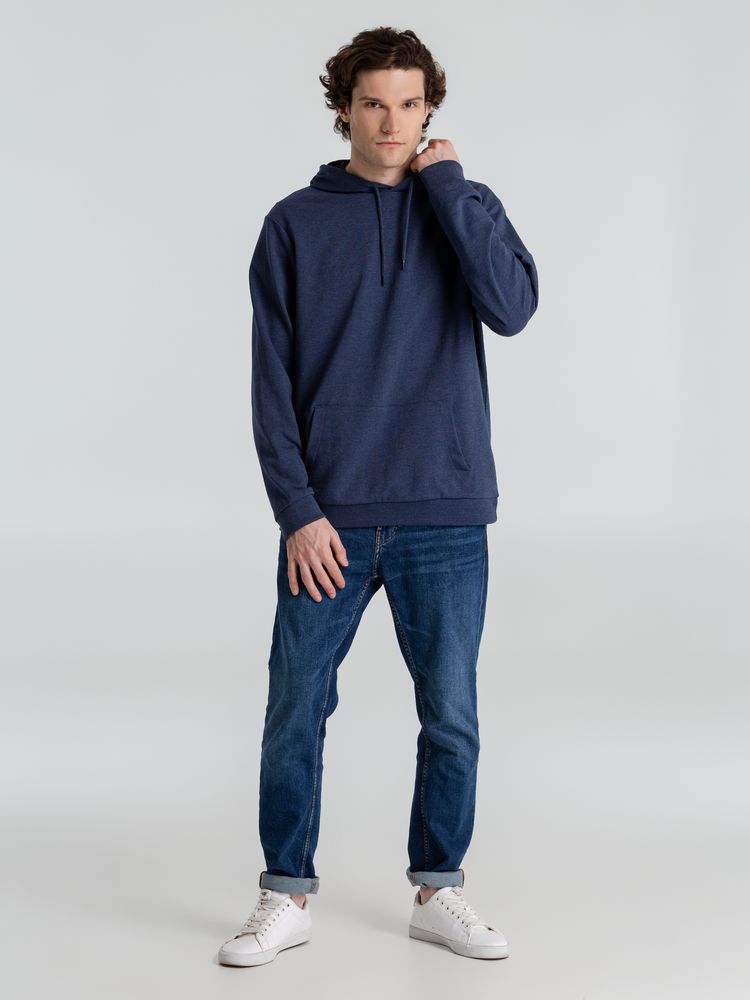 Толстовка с капюшоном унисекс Hoodie, синий меланж-9