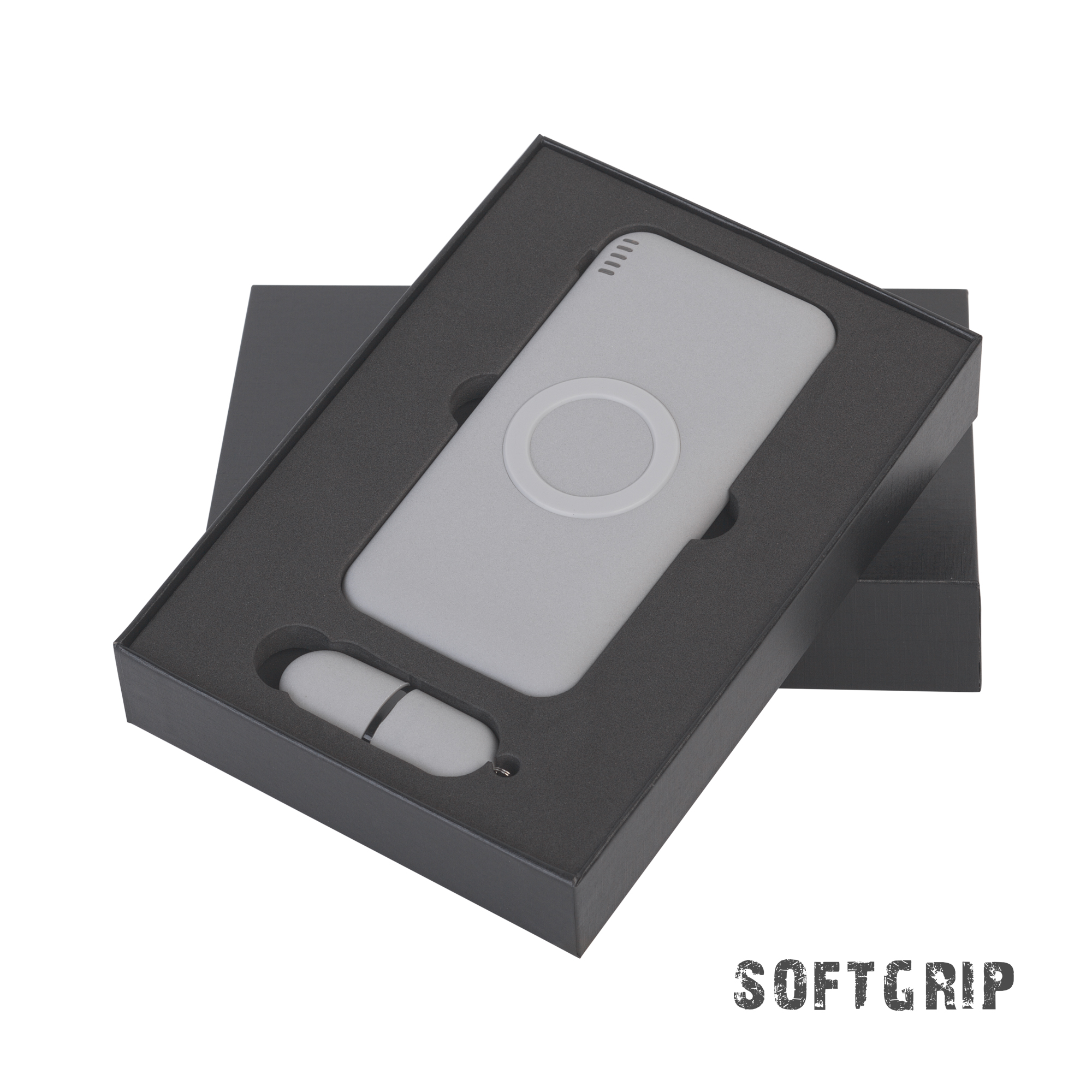 Набор "Камень" на 2 предмета, 8000 mAh /16Gb, с покрытием soft grip-0
