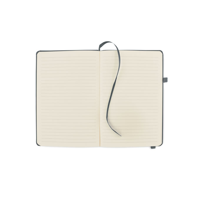 Recycled PU A5 lined notebook, каменный серый-2