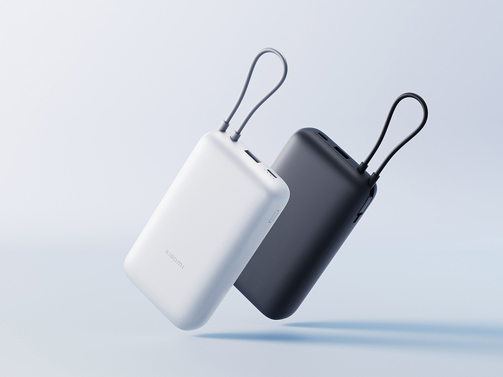 Внешний аккумулятор с встроенным кабелем Xiaomi Power Bank 20000mAh (Integrated Cable) GL Dark Gray-5