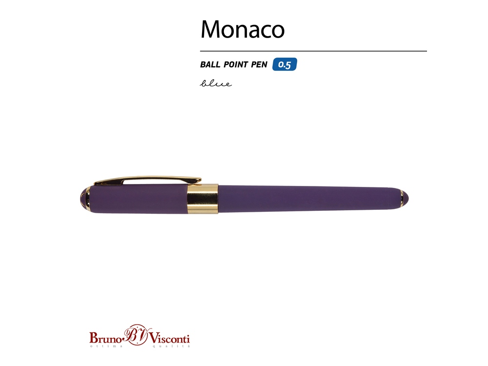 Ручка пластиковая шариковая Monaco, 0,5мм, синие чернила, виноградный-1