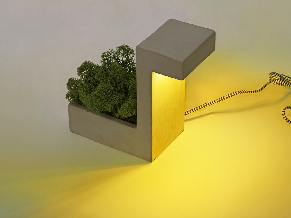 Настольная лампа из бетона Blok Lamp-2