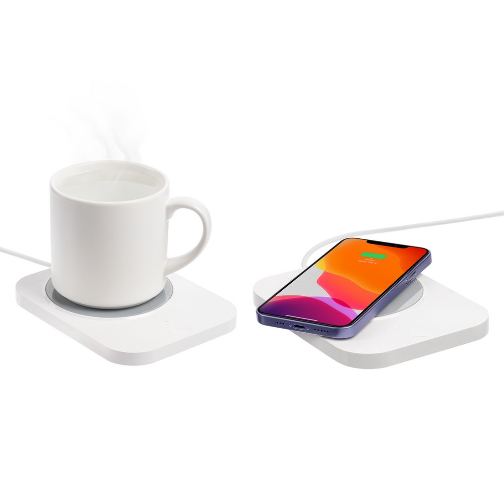 Кружка с подогревом и беспроводной зарядкой dualBase plus, белая-4